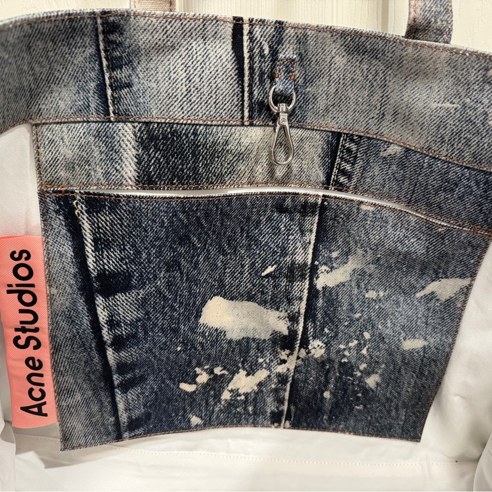 Acne studios Trompe L'oeil Cotton-Canvas Tote Bag $1063 NEW without tags - Picture 6 of 15